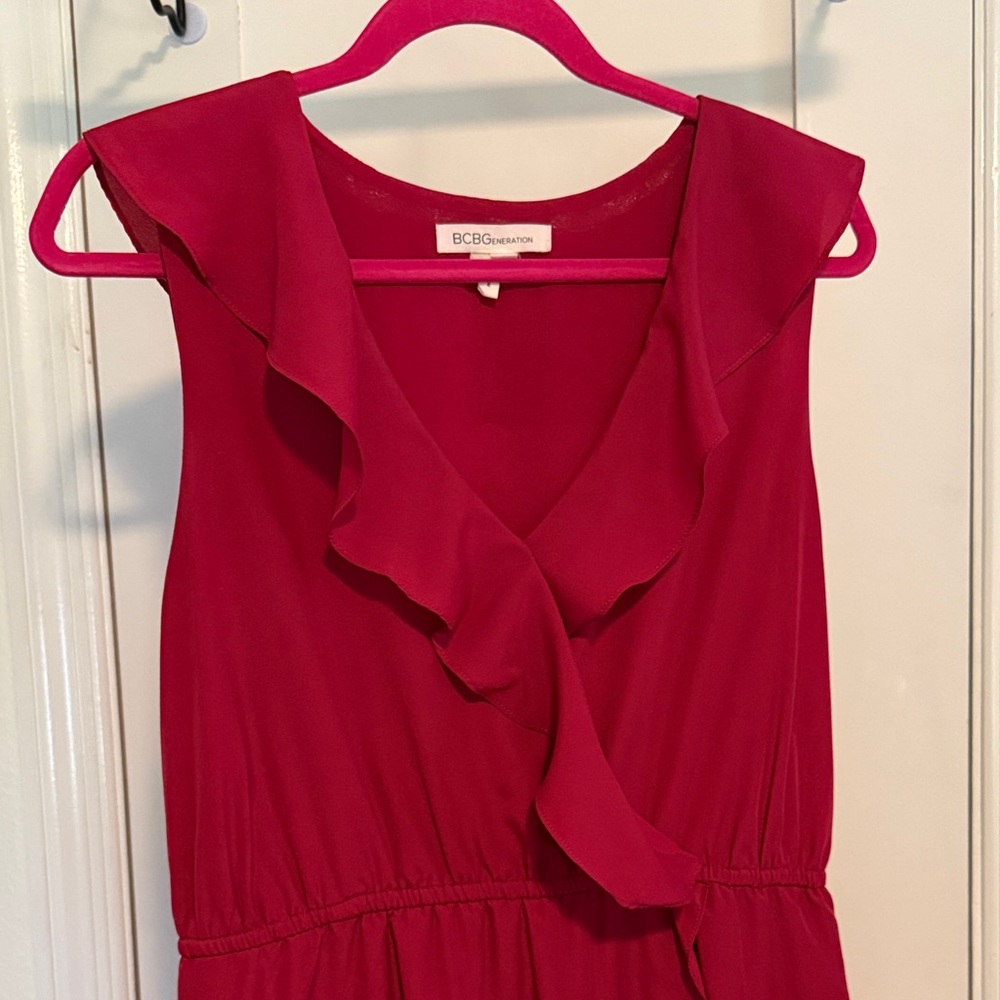 BCBGeneration Vibrant Pink Ruffle Mini Dress - Picture 2 of 2